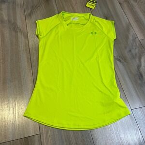 Under Armour HeatGear Catalyst Green Activewear T-Shirt Women XS‎ Bin B-21